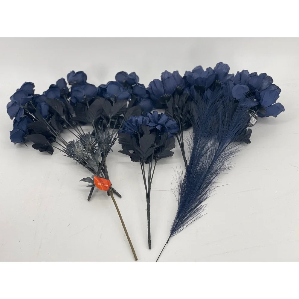 Lot of 32 Gothic Halloween Floral/Wreath/Pumpkins Black Purple Gold Decor